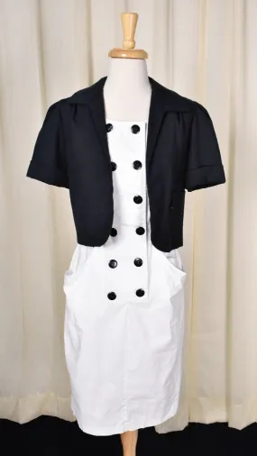 1980s Vintage White & Black Dress Set