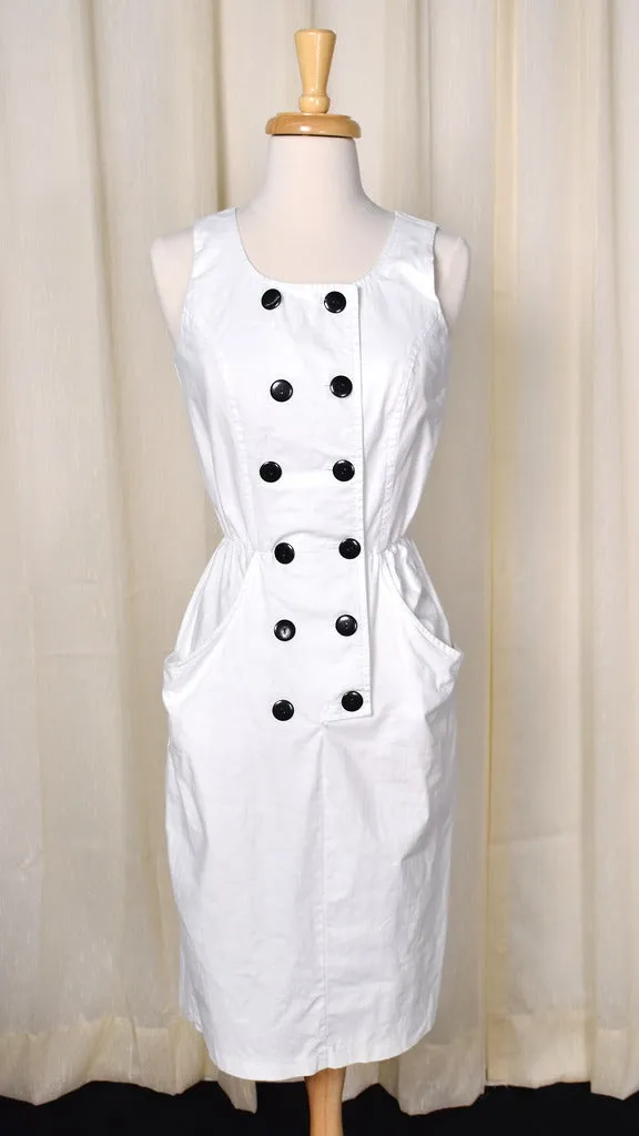 1980s Vintage White & Black Dress Set
