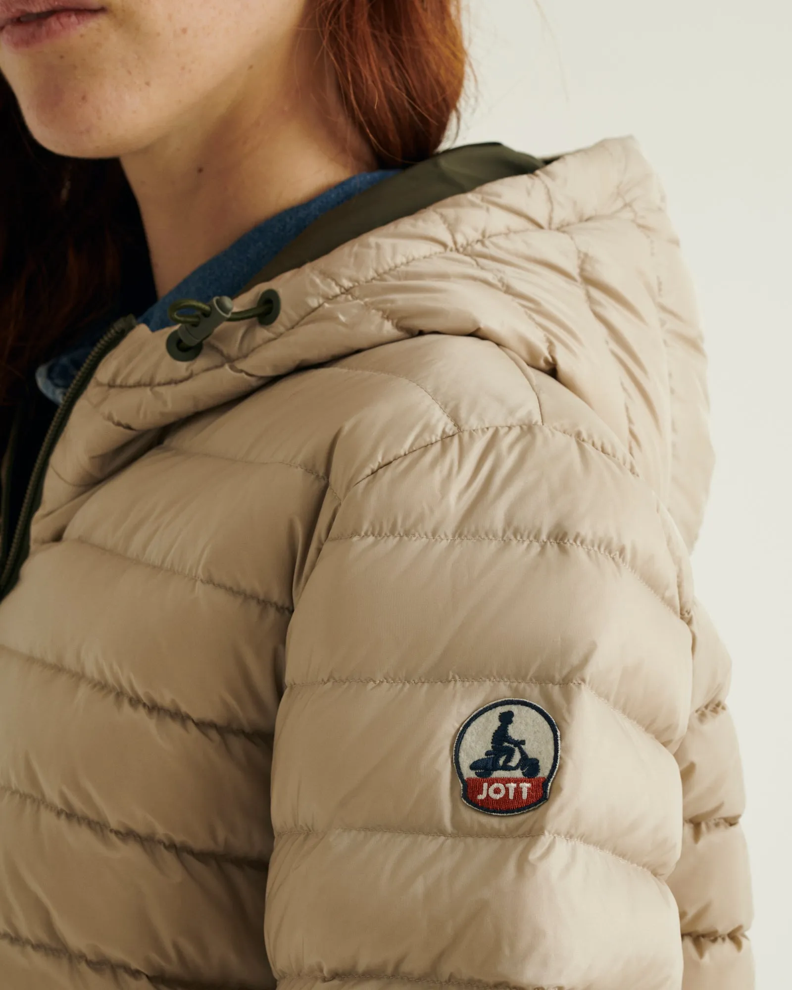 Army/Beige Roma 2.0 long reversible puffer jacket