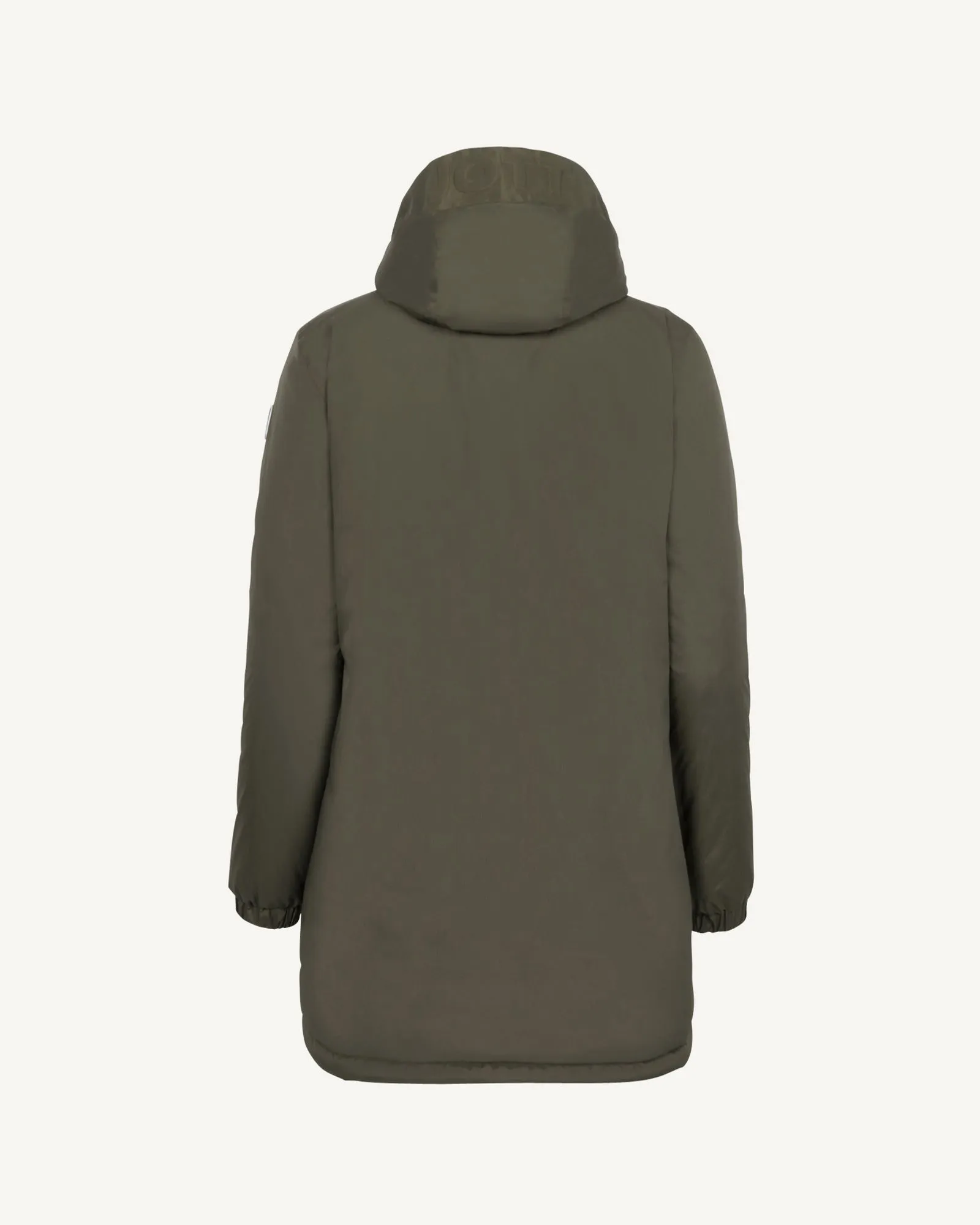 Army/Beige Roma 2.0 long reversible puffer jacket