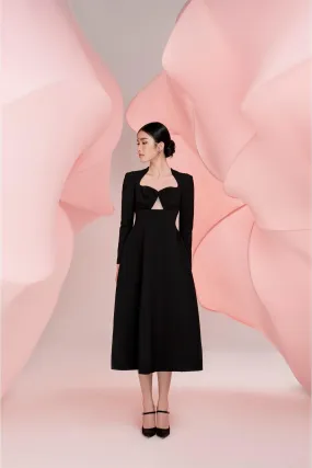 Blair Fit and Flare Chest Cup Cotton Spandex Midi Dress