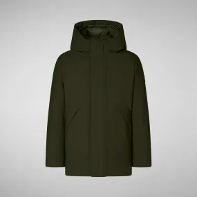 Boys' hooded parka Albi in land green