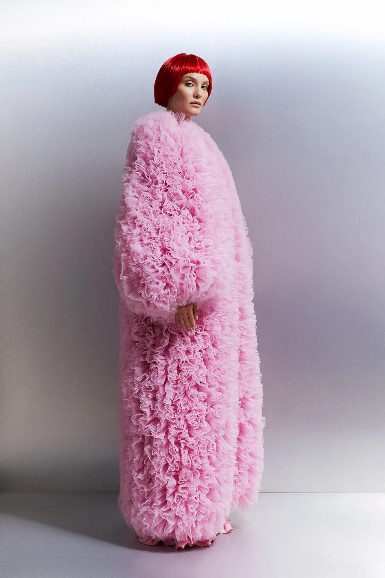 Carmel Tulle Coat in Pink