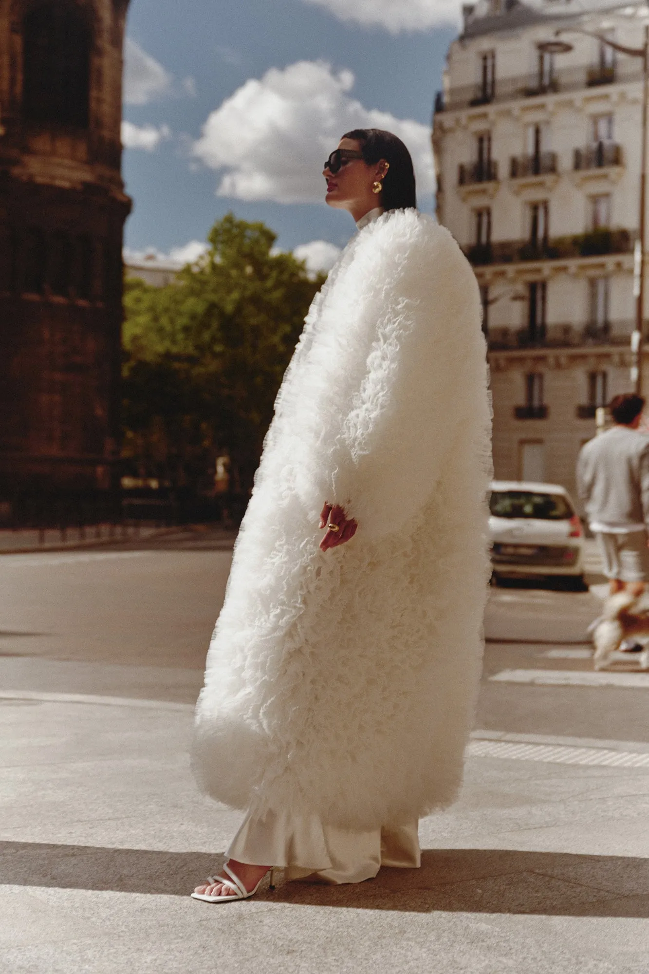 Carmel Tulle Coat in White