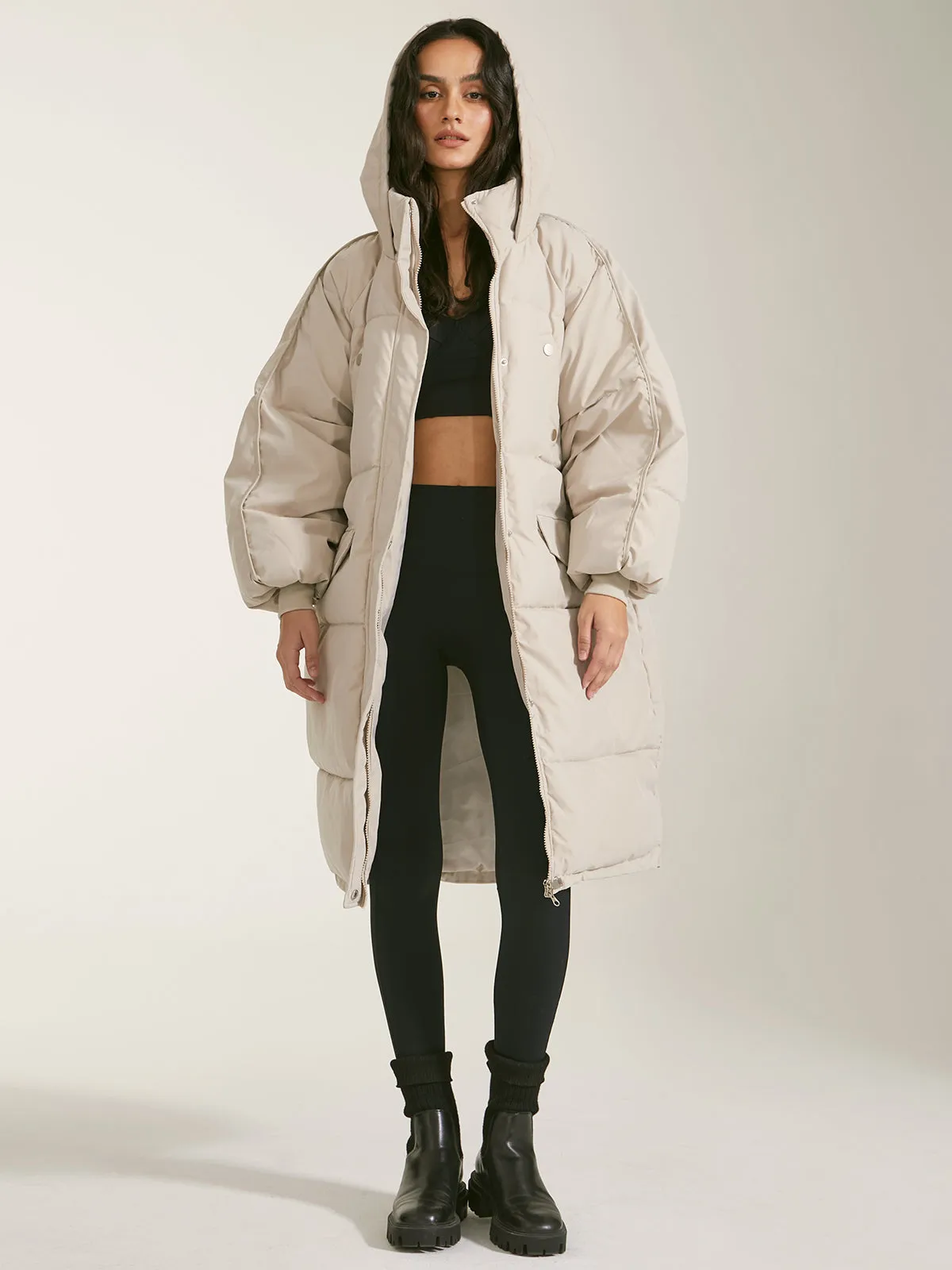Chicmy-Winter Outfits Christmas Thanksgiving Gift New Year's Eve Outfits Streetwear Fashion Long Hooded Puffer Parka Coat