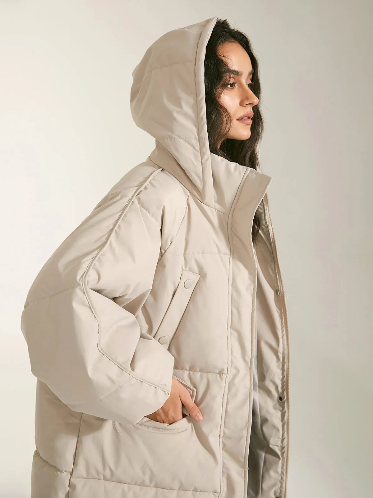 Chicmy-Winter Outfits Christmas Thanksgiving Gift New Year's Eve Outfits Streetwear Fashion Long Hooded Puffer Parka Coat