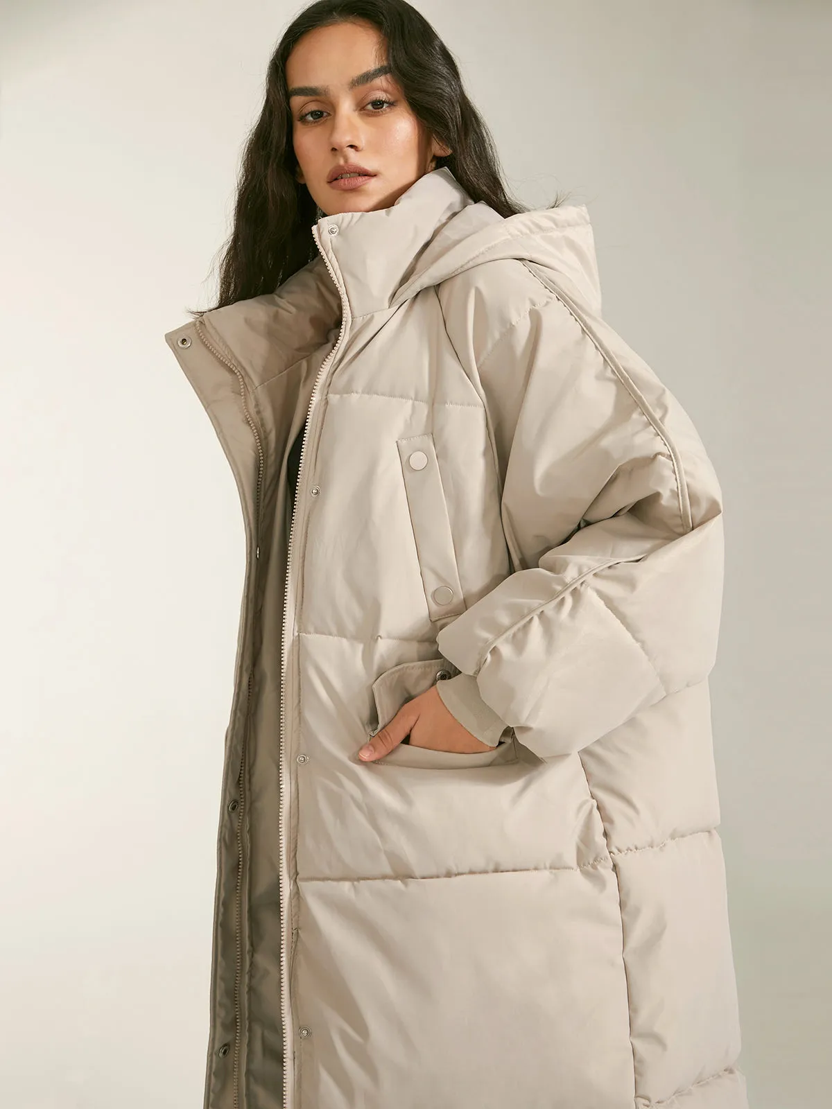Chicmy-Winter Outfits Christmas Thanksgiving Gift New Year's Eve Outfits Streetwear Fashion Long Hooded Puffer Parka Coat