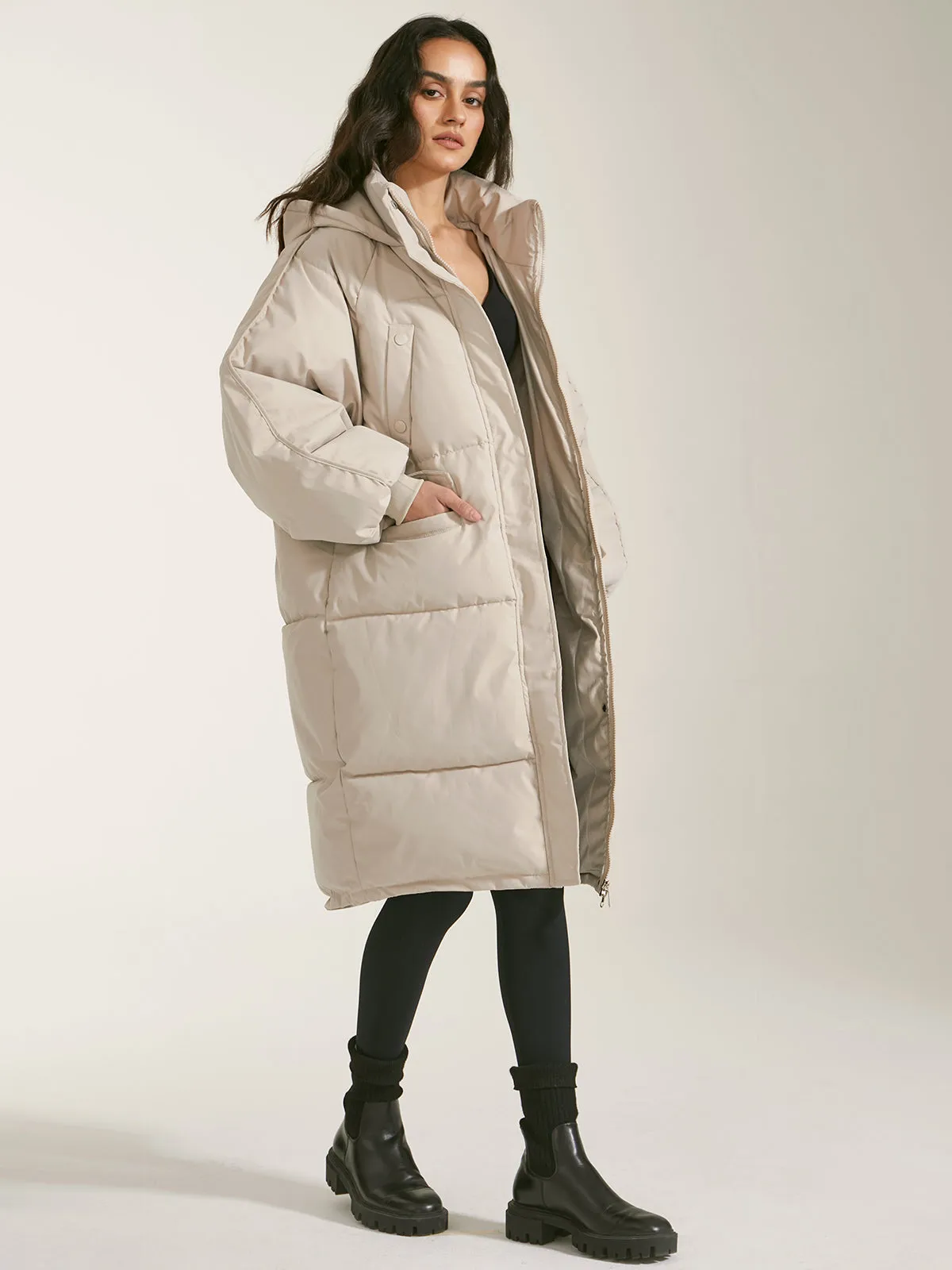 Chicmy-Winter Outfits Christmas Thanksgiving Gift New Year's Eve Outfits Streetwear Fashion Long Hooded Puffer Parka Coat