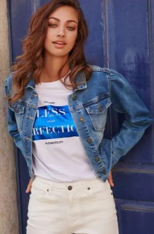 CROP DENIM JEAN JACKET