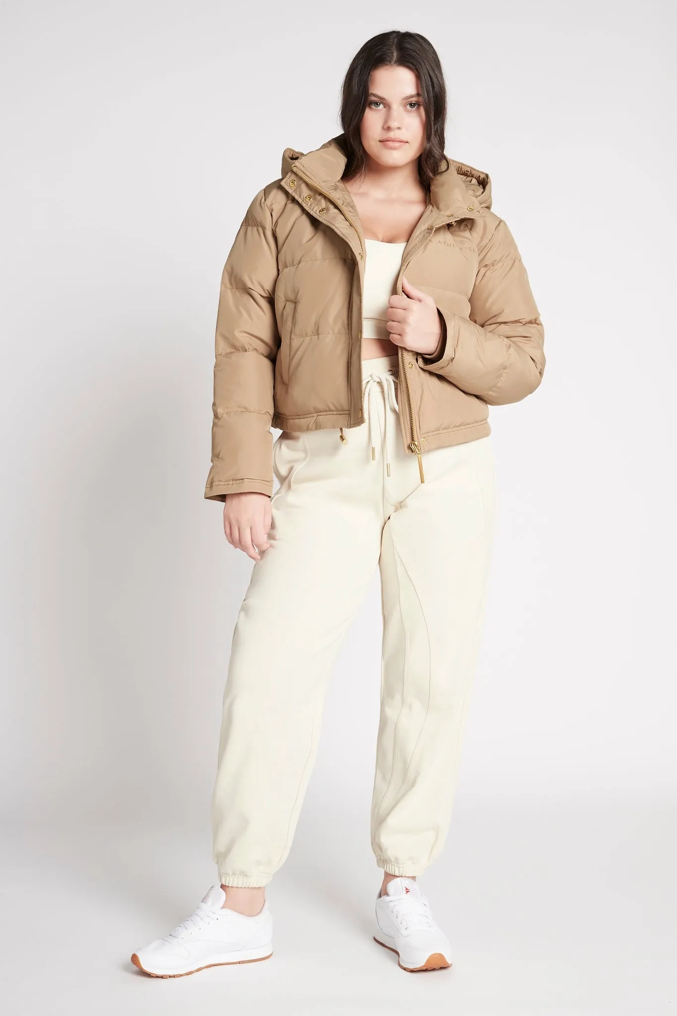 Cropped Signature Logo Hooded Puffer 711
