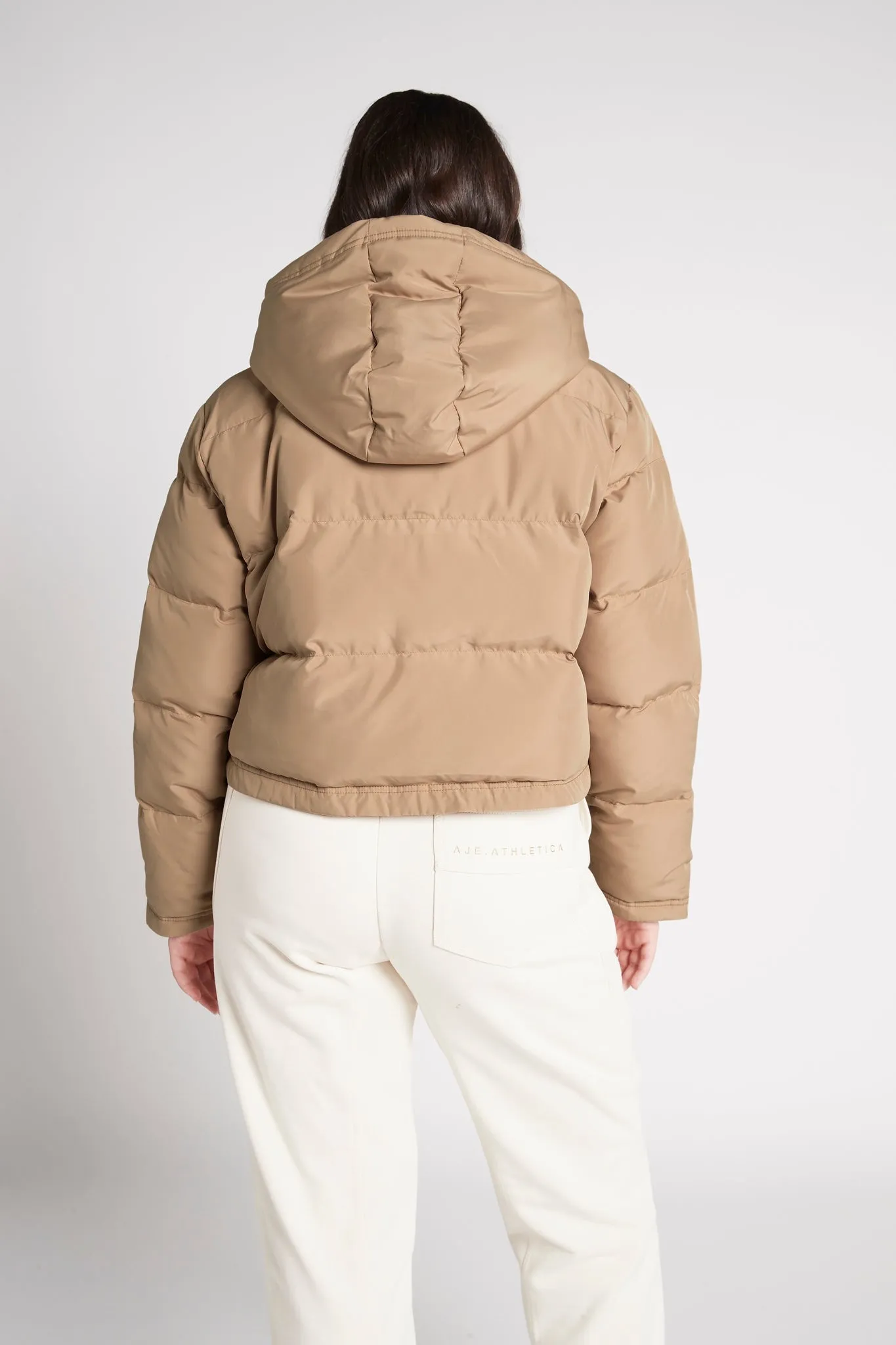 Cropped Signature Logo Hooded Puffer 711