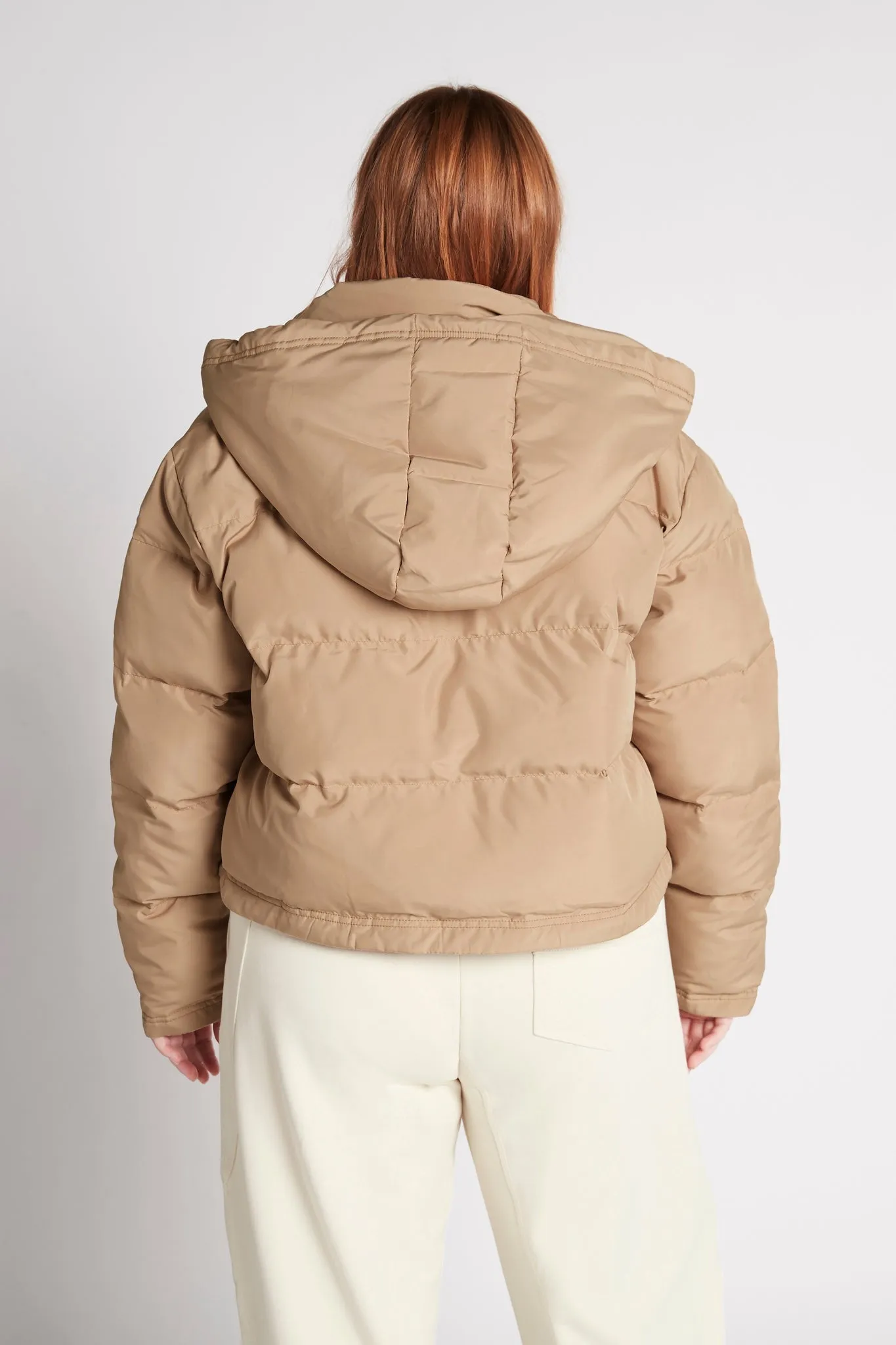 Cropped Signature Logo Hooded Puffer 711