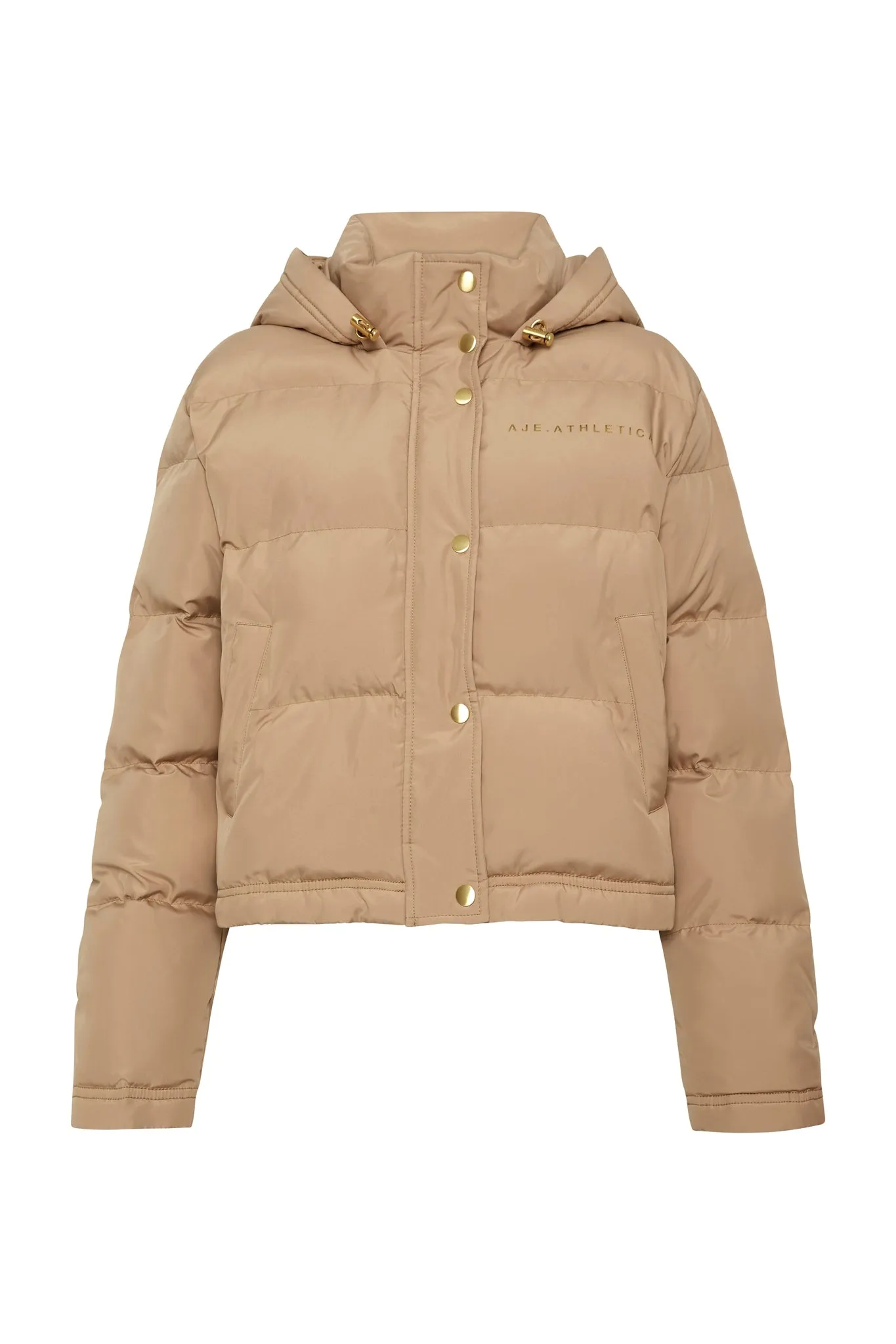 Cropped Signature Logo Hooded Puffer 711