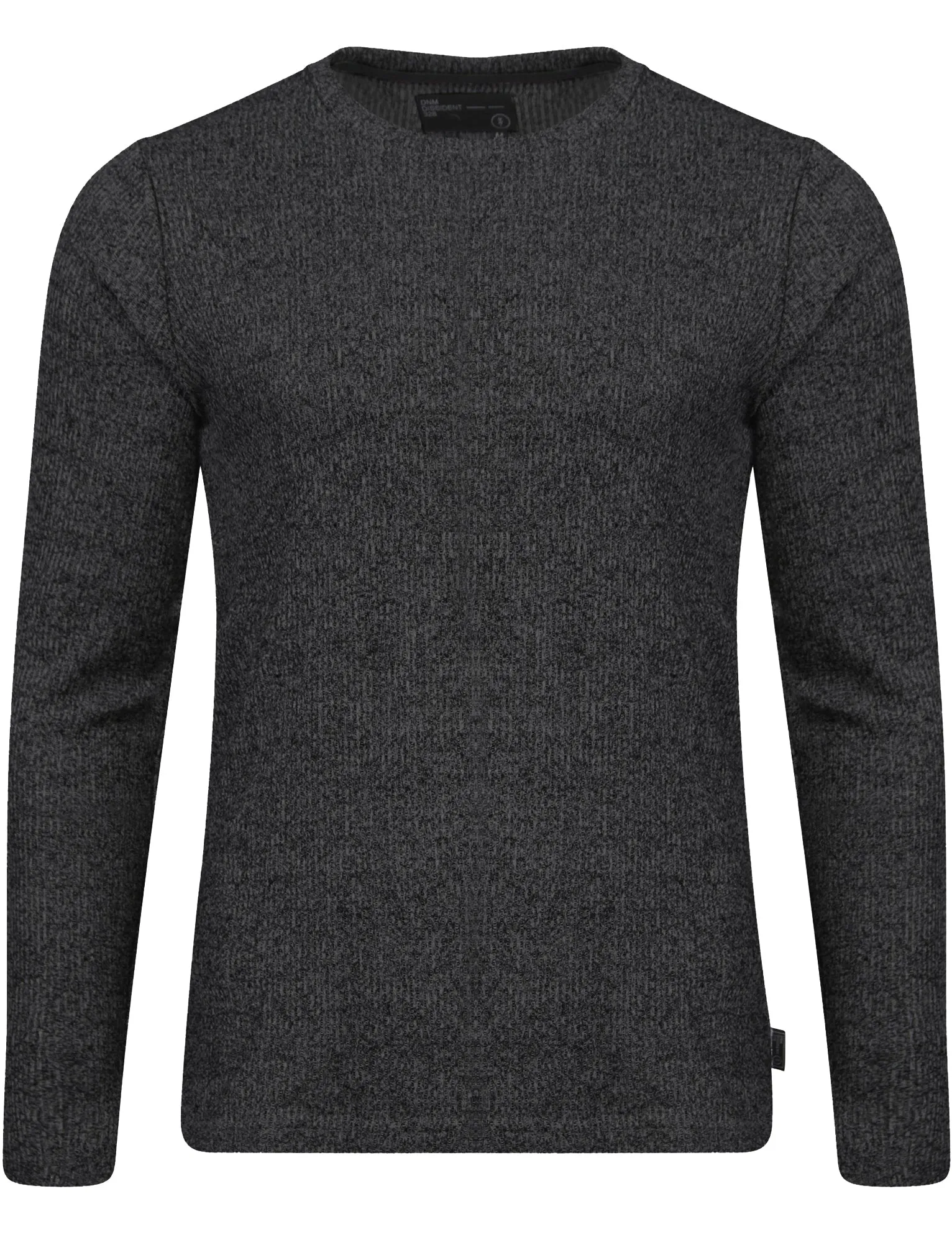 Dewar Ribbed Textured Marl Top in Black / White Mix - Dissident