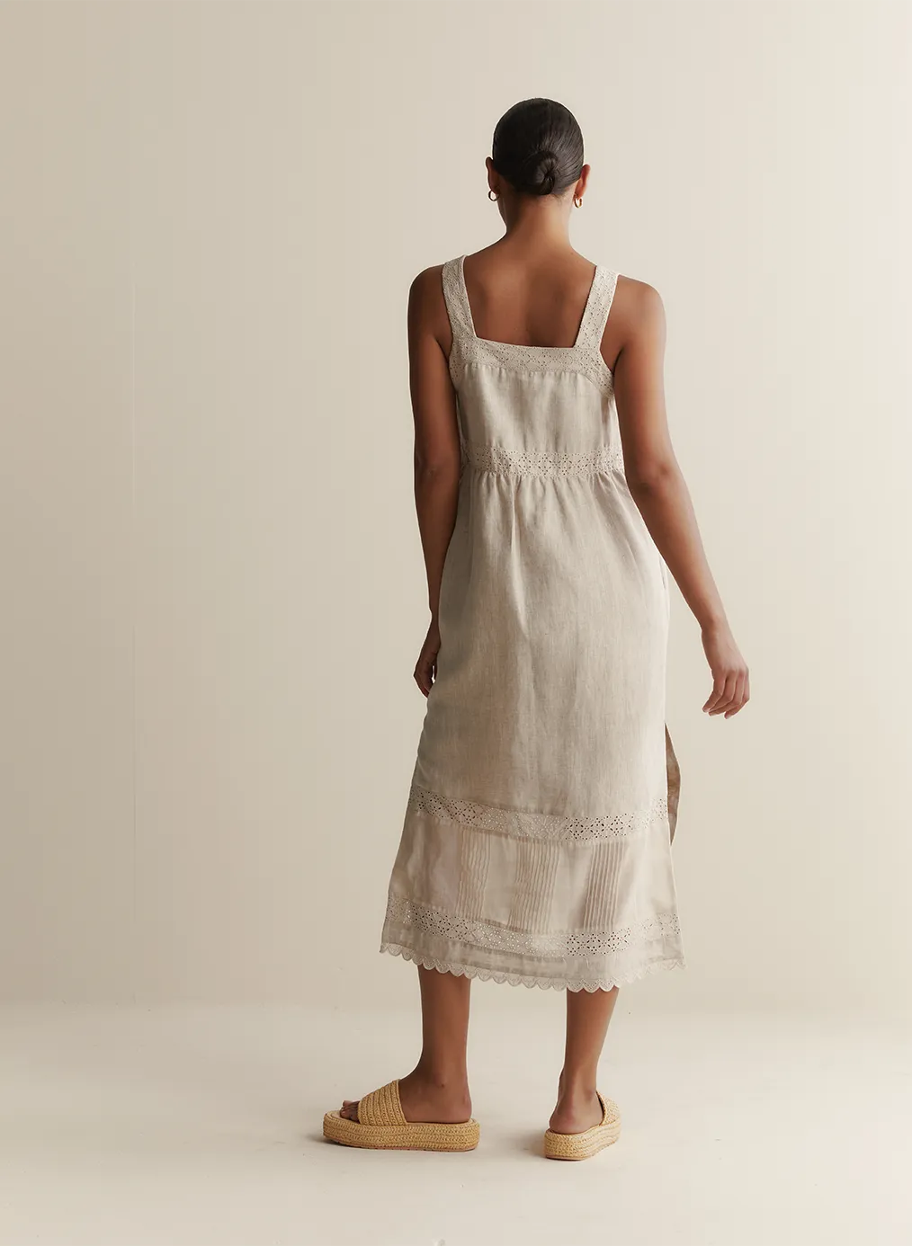 Gretal Linen Ramie Midi Dress | Flax
