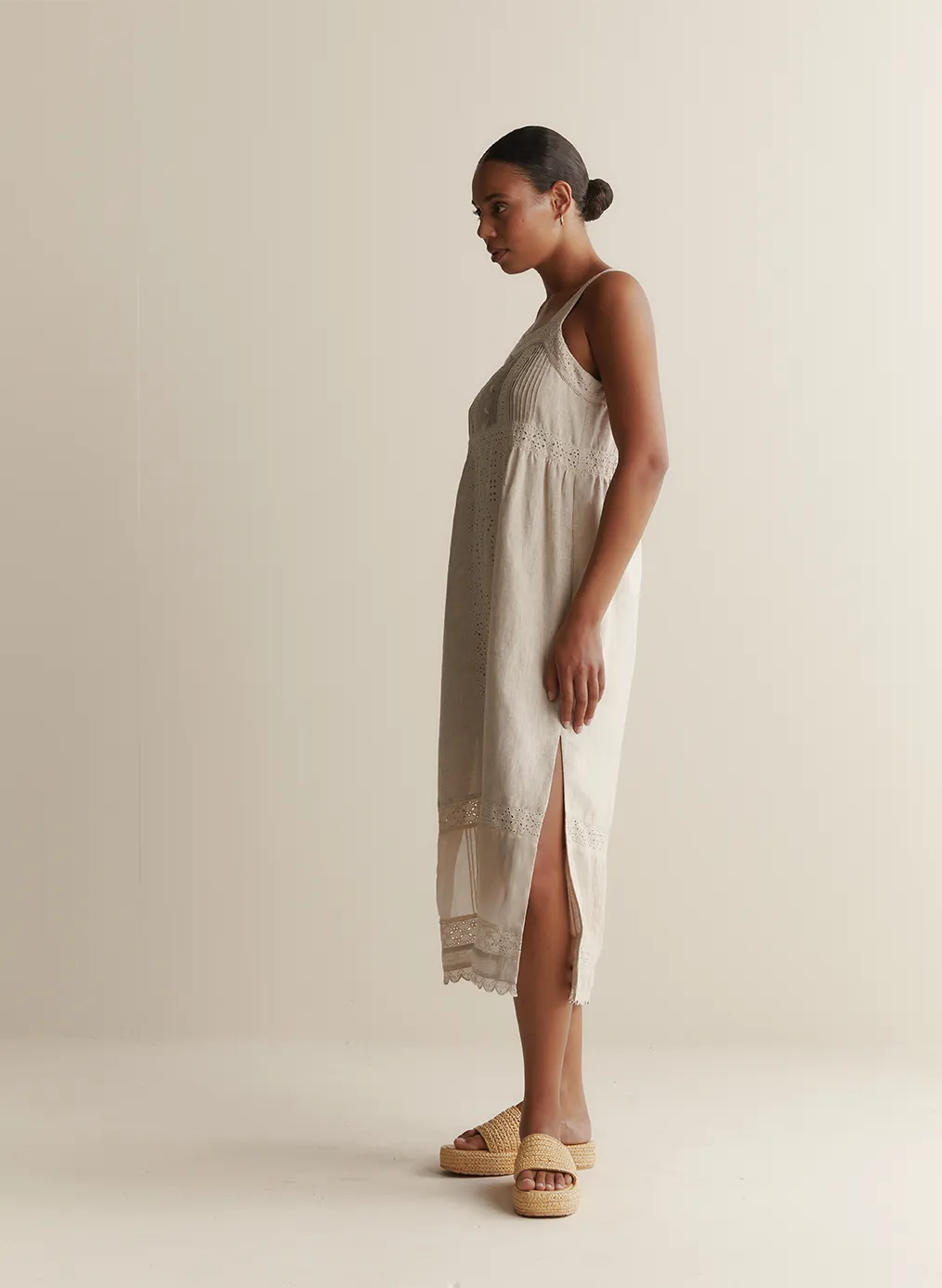 Gretal Linen Ramie Midi Dress | Flax
