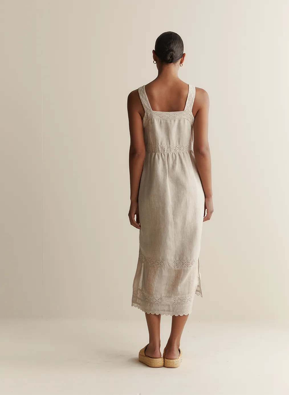 Gretal Linen Ramie Midi Dress | Flax