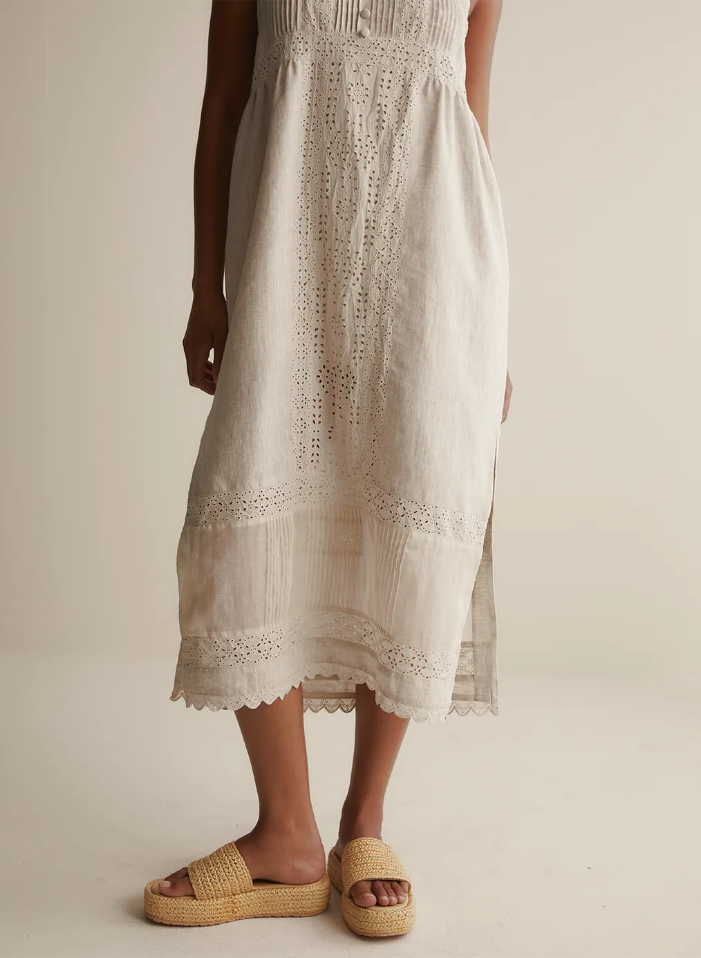 Gretal Linen Ramie Midi Dress | Flax