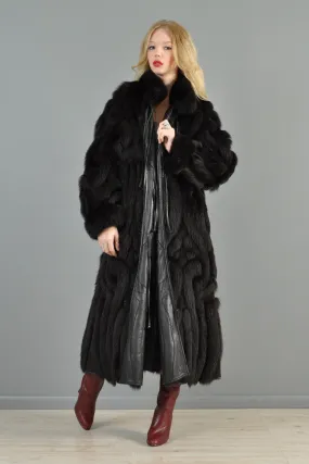 Grunstein Reversible Avant Garde Fox Fur   Leather Coat