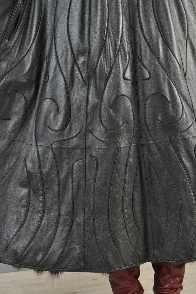 Grunstein Reversible Avant Garde Fox Fur   Leather Coat