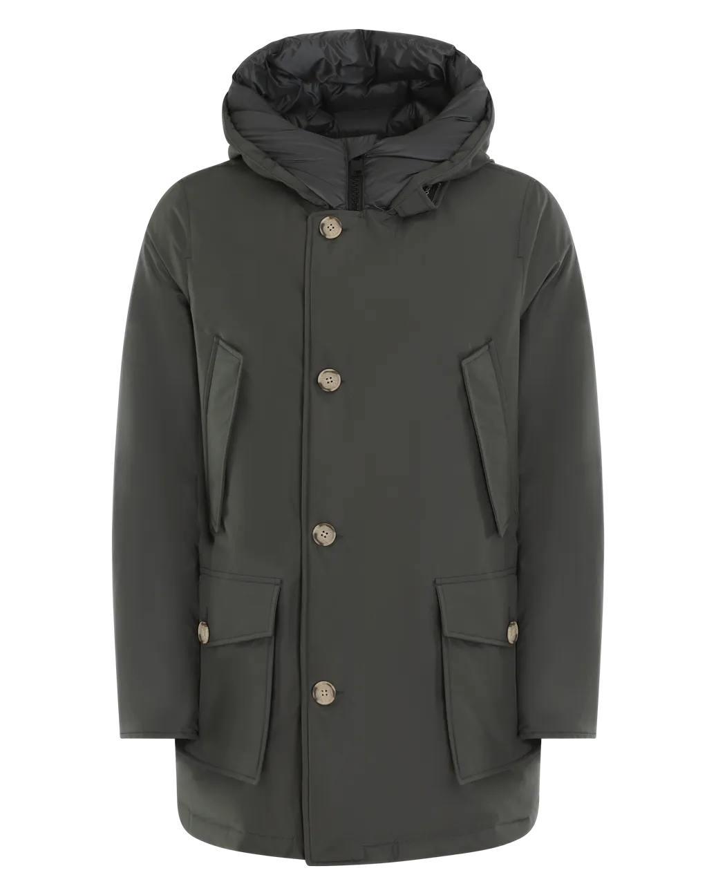 Heren Polar Hoge Kraag Parka Grijs