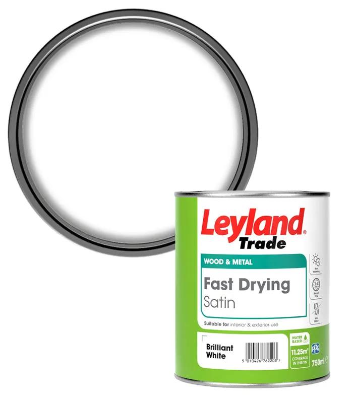 Leyland Trade Fast Drying Satin Paint - Brilliant White