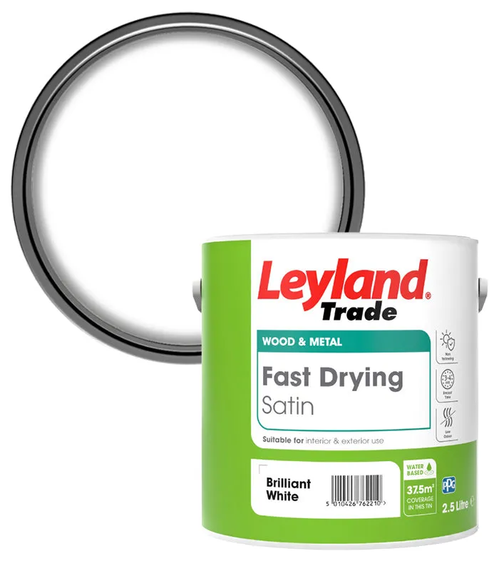 Leyland Trade Fast Drying Satin Paint - Brilliant White