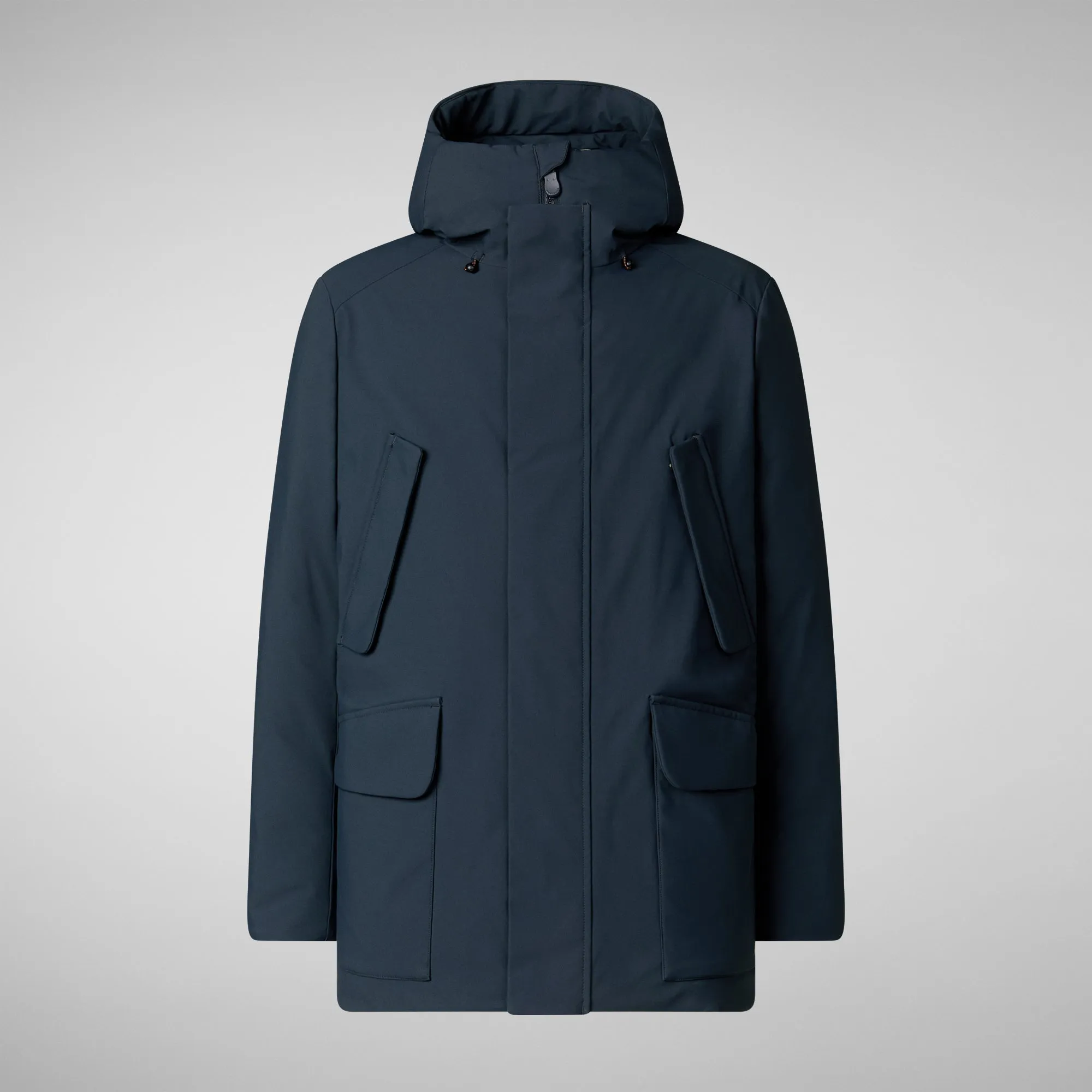 Man's hooded parka Elon in blue black