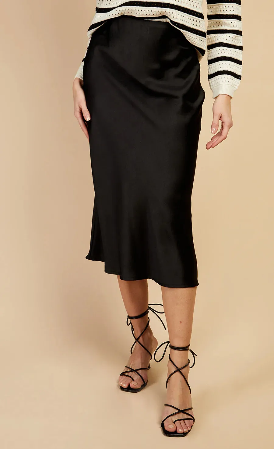 Marnie Satin Skirt (Black)