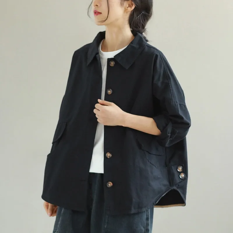 Max LuLu Autumn Outerwear Womens Khaki Korean Style Vintage Jacket Basic Lady Casual Coat Button Harajuku Loose Clothing