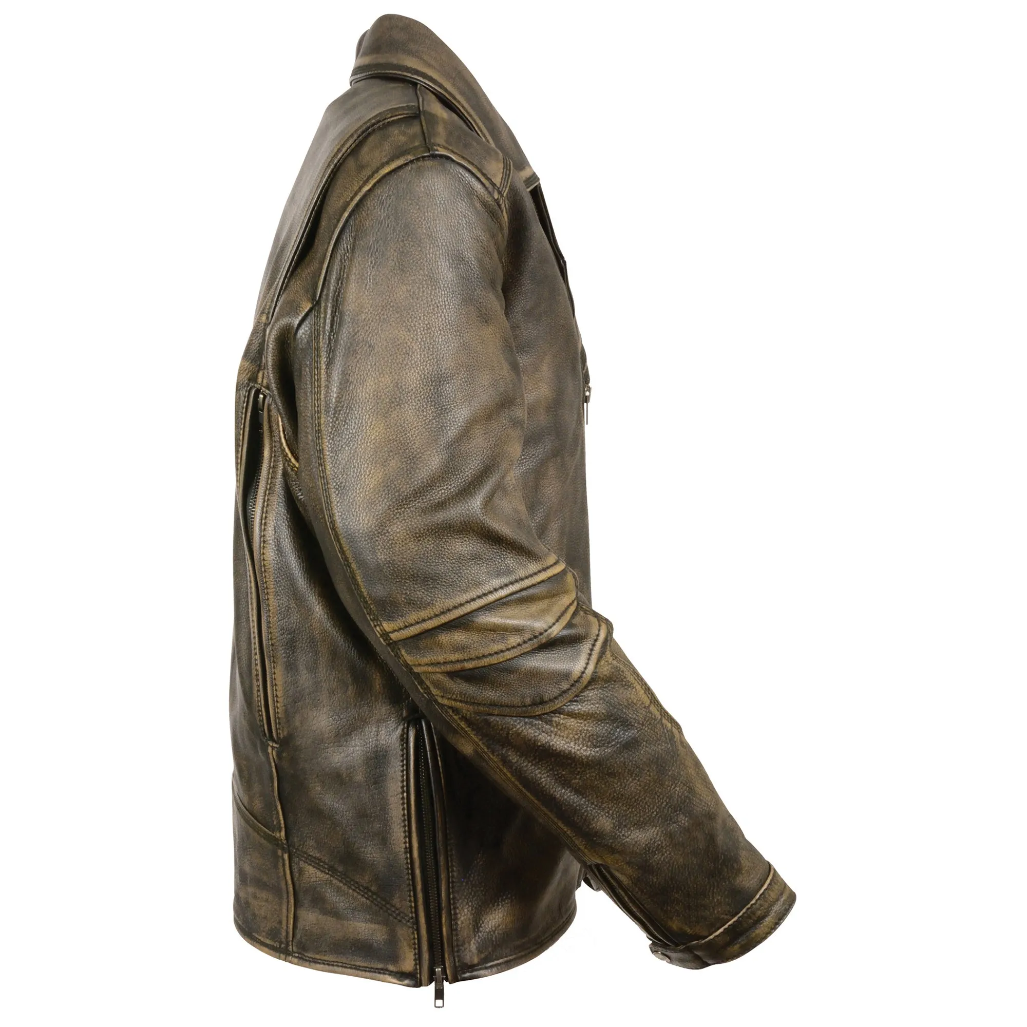 Men's Triple Stitch Extra Long Beltless Biker Jacket