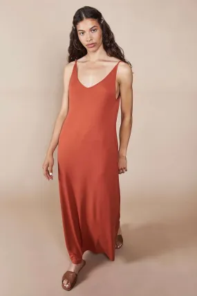 midi triangle dress rust
