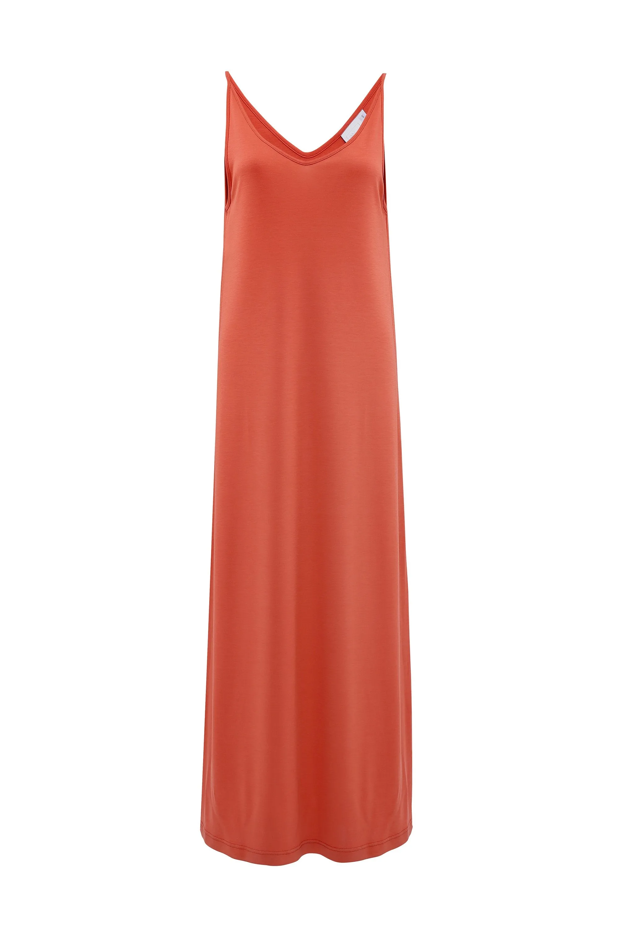 midi triangle dress rust