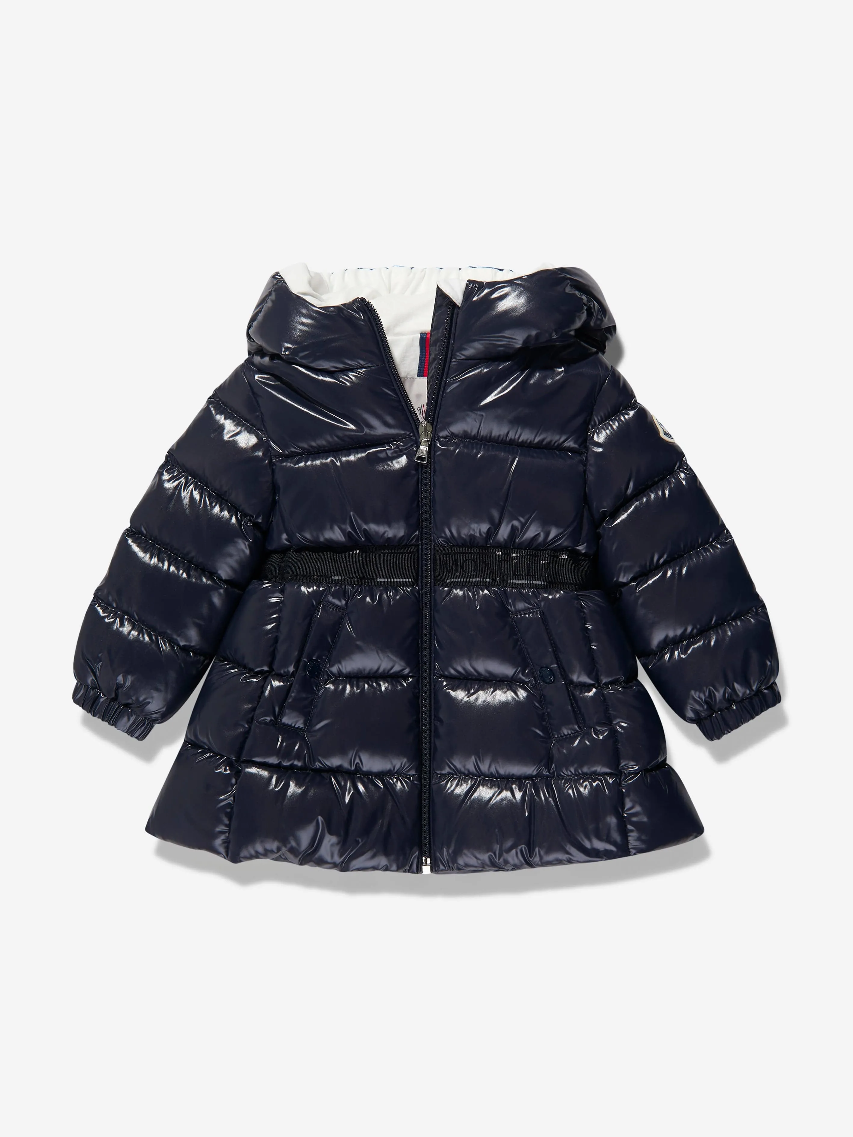 Moncler Enfant Baby Girls Down Padded Alis Long Parka in Navy