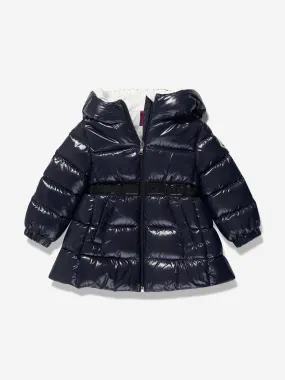 Moncler Enfant Baby Girls Down Padded Alis Long Parka in Navy