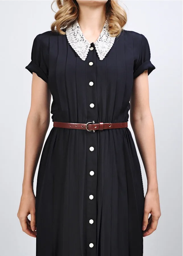 Navy Rayon   Lace Dress