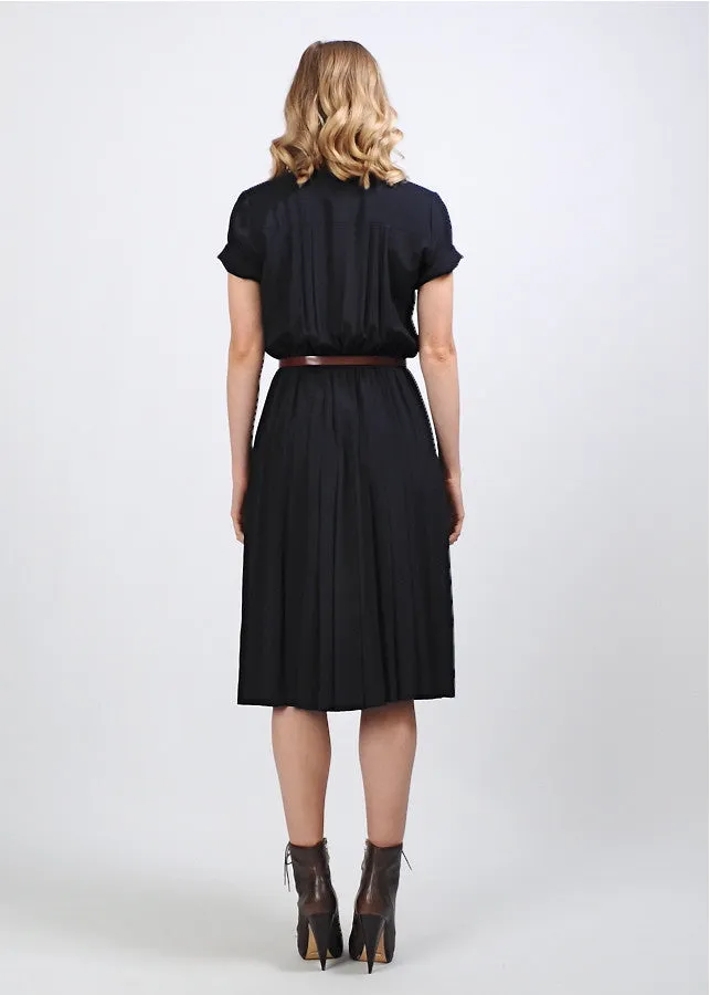 Navy Rayon   Lace Dress