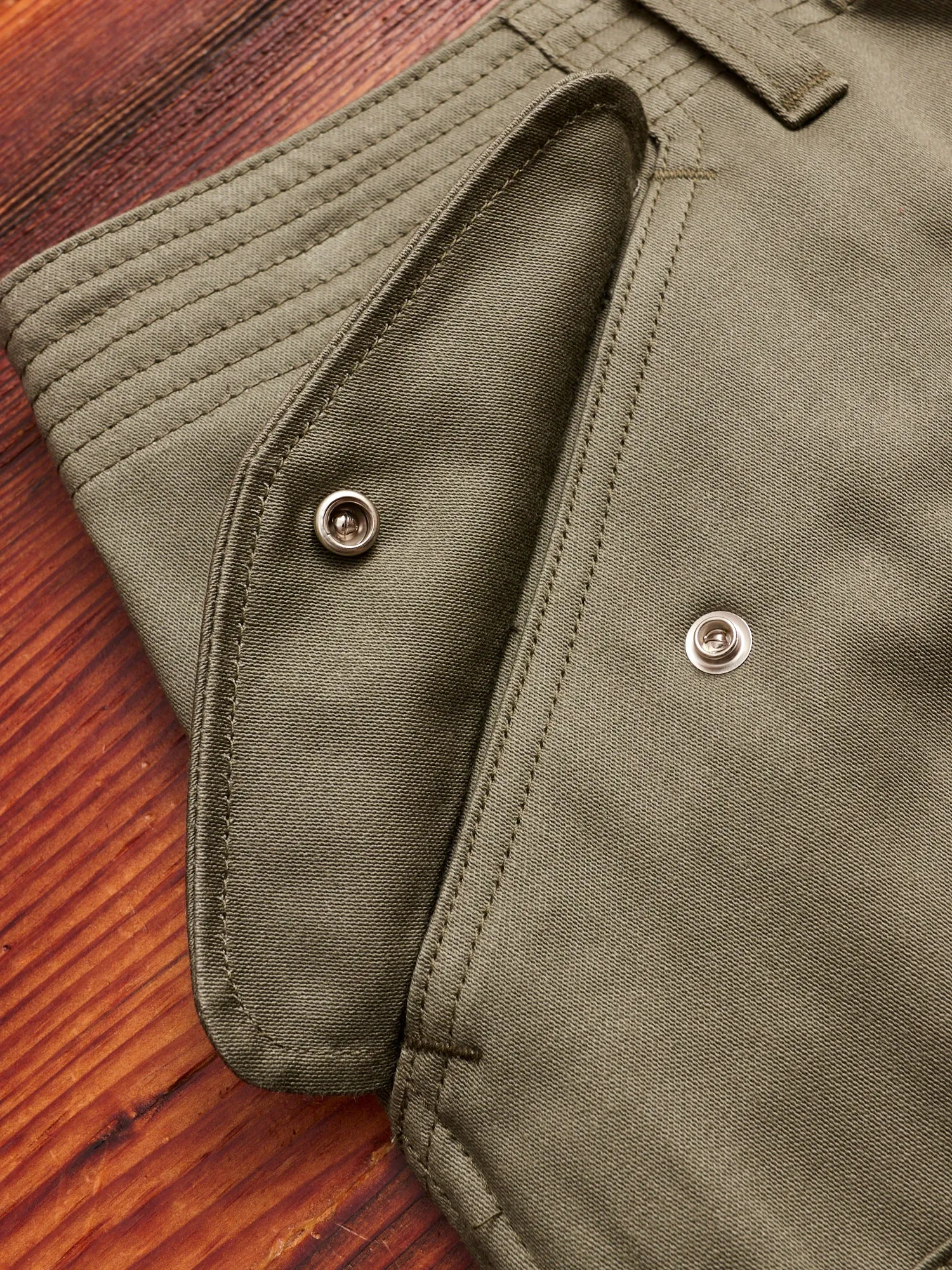 Overgrown Pants in Olive Military Satin