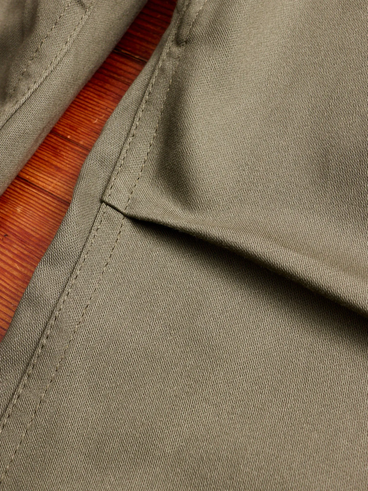 Overgrown Pants in Olive Military Satin