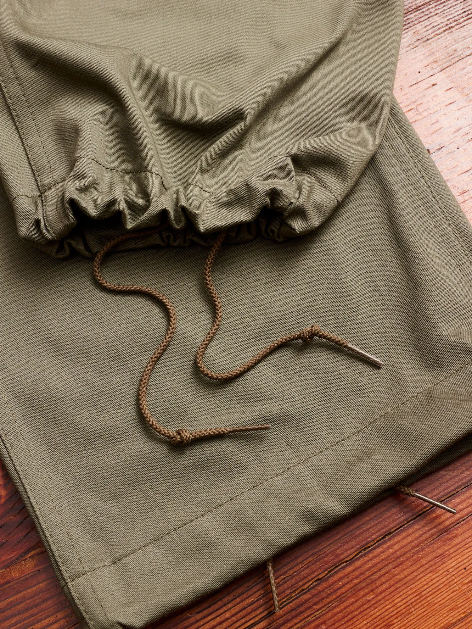 Overgrown Pants in Olive Military Satin