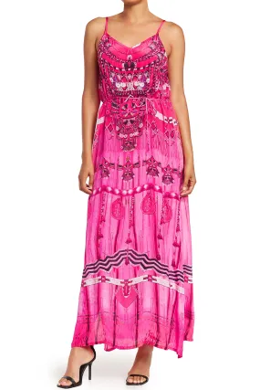 Pink Spaghetti Long Maxi Dress