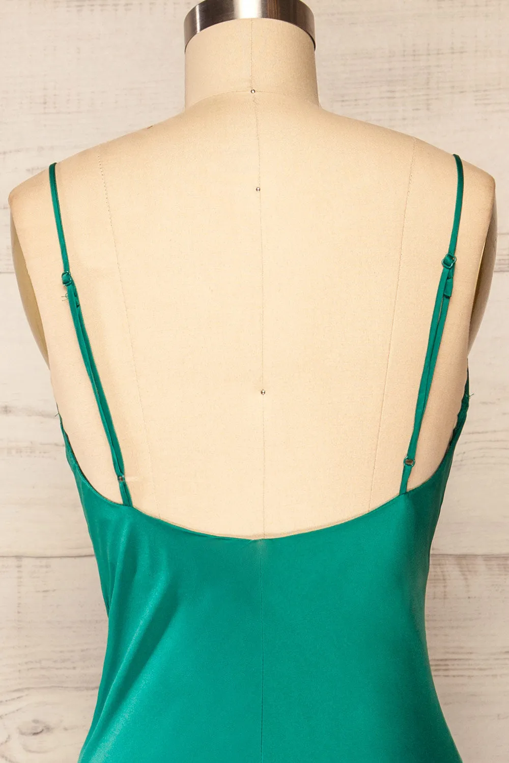 Rontie Green | Midi V-Neck Slip Dress