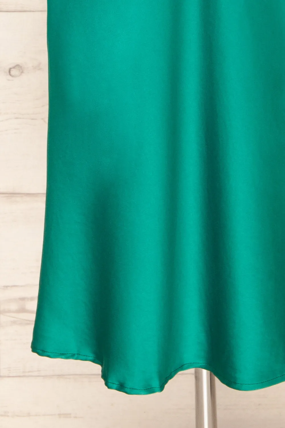 Rontie Green | Midi V-Neck Slip Dress