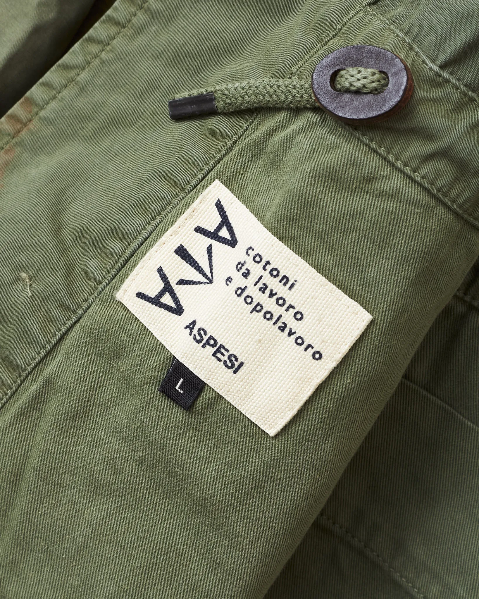Second Hand Aspesi Cotton Army Jacket Green Size L