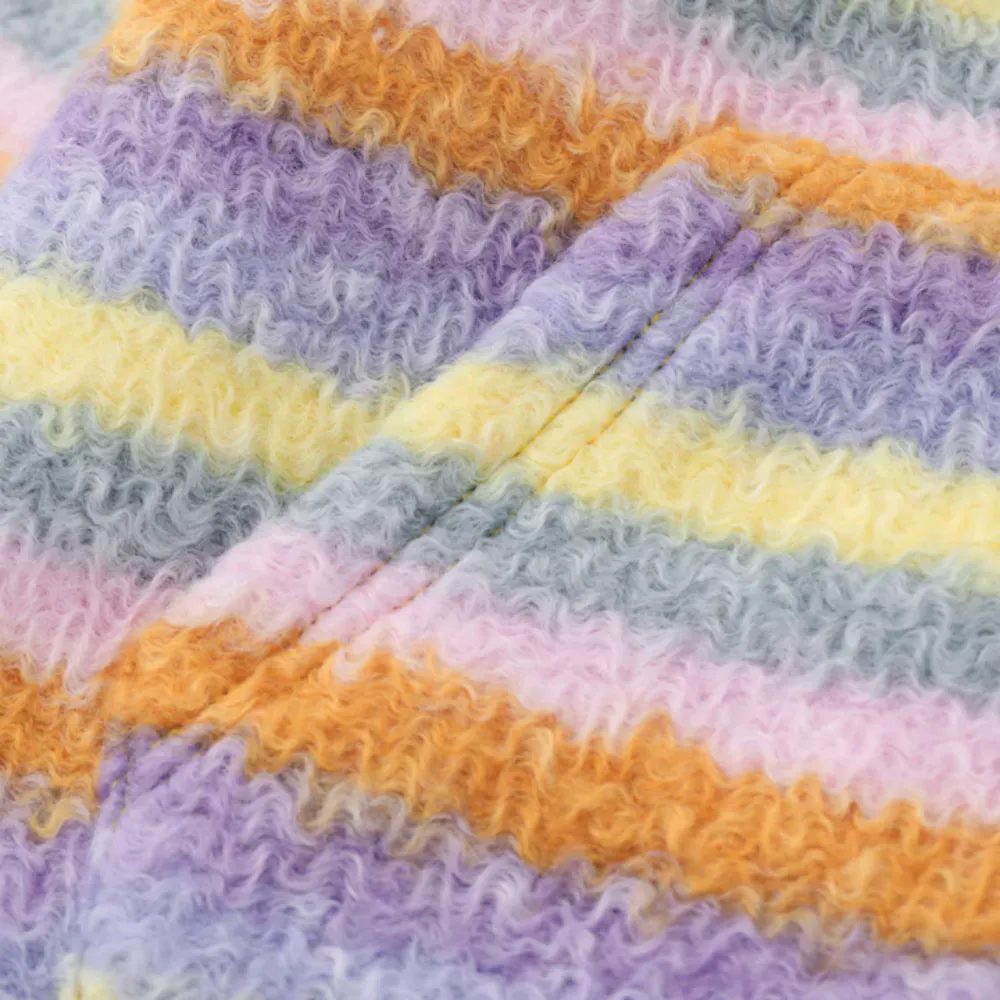 Sweet Colorful Striped Color Coat