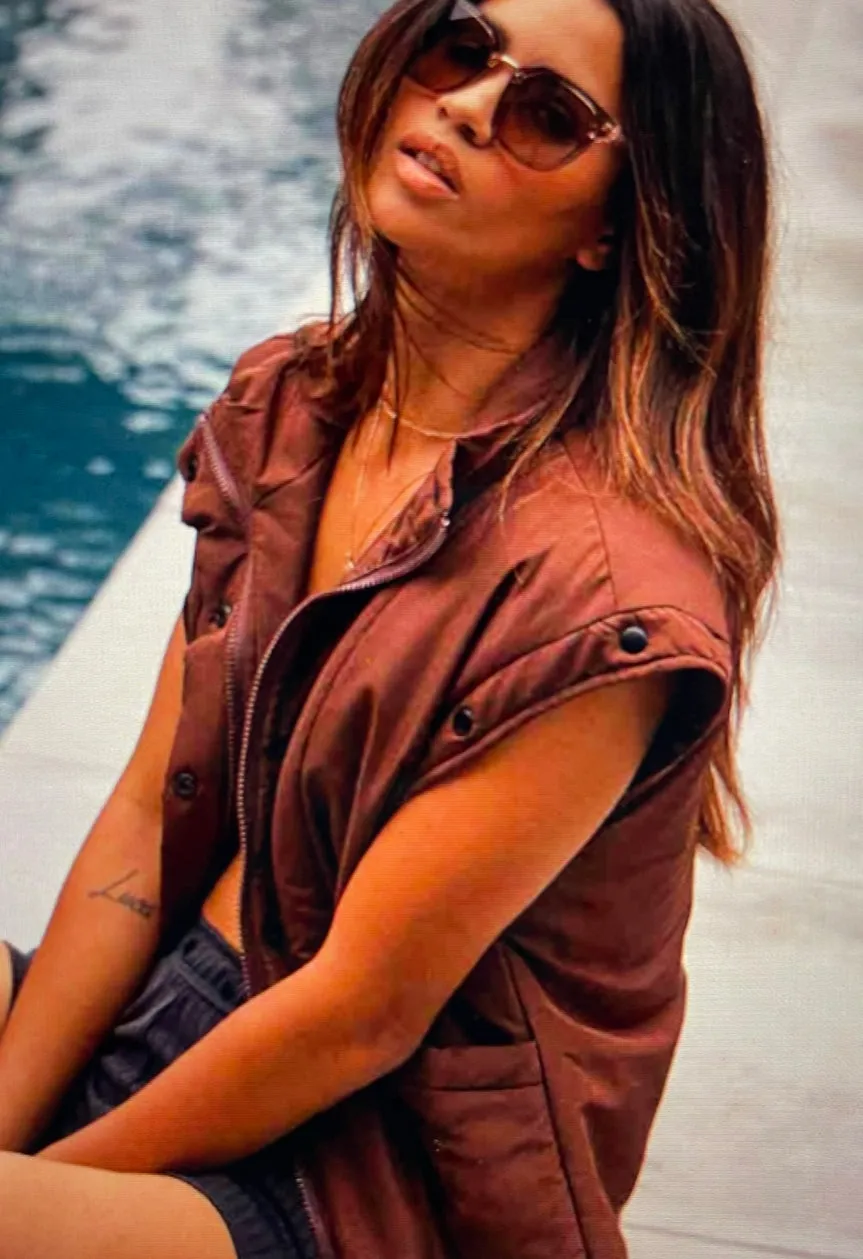 The Leyane Vest   Jacket by Saltwater Luxe - Java Brown