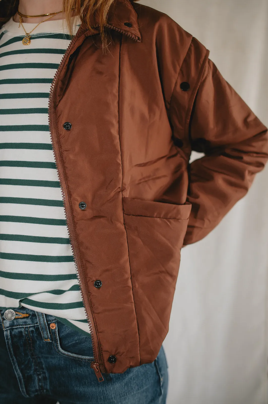 The Leyane Vest   Jacket by Saltwater Luxe - Java Brown