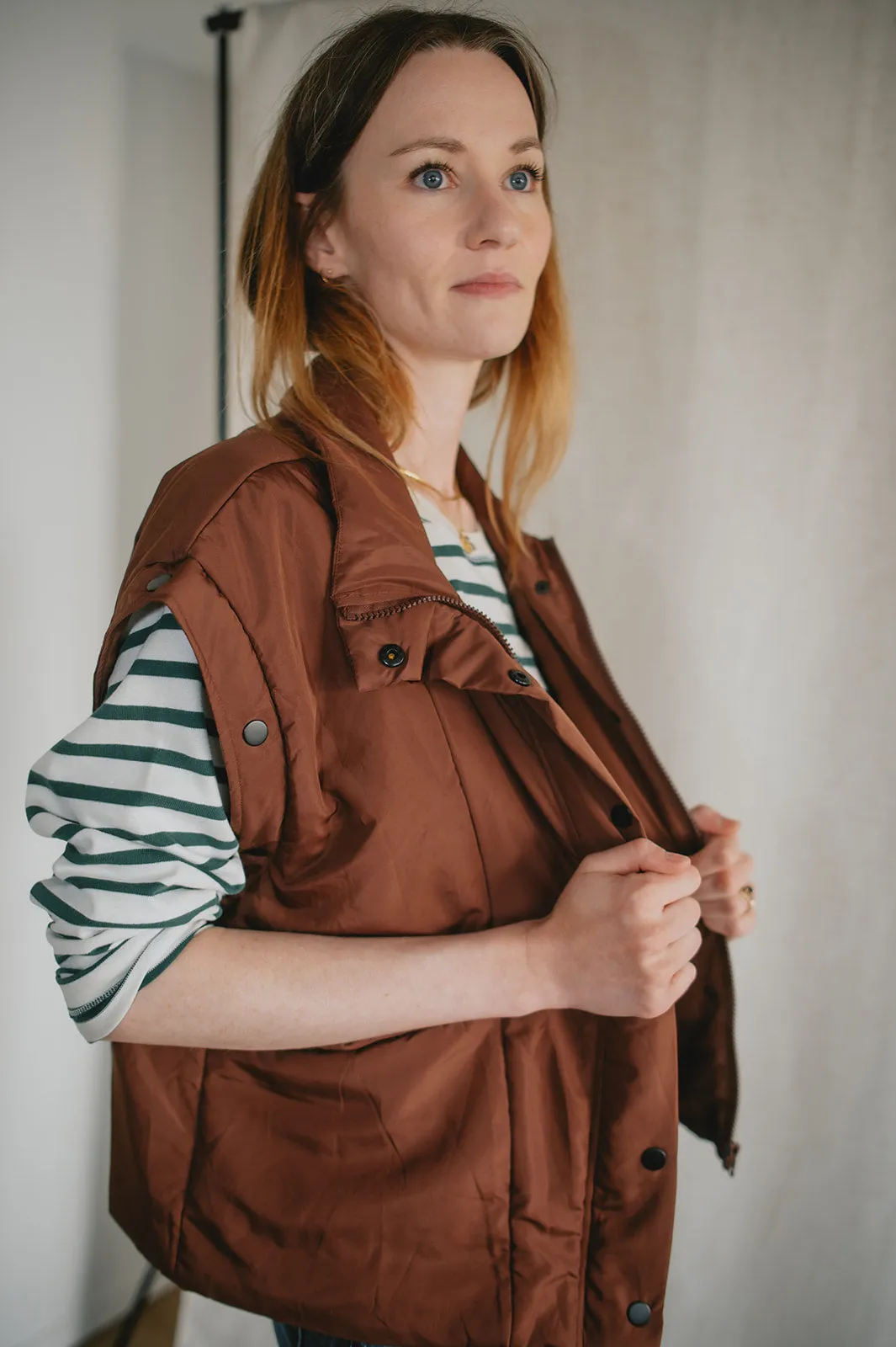 The Leyane Vest   Jacket by Saltwater Luxe - Java Brown