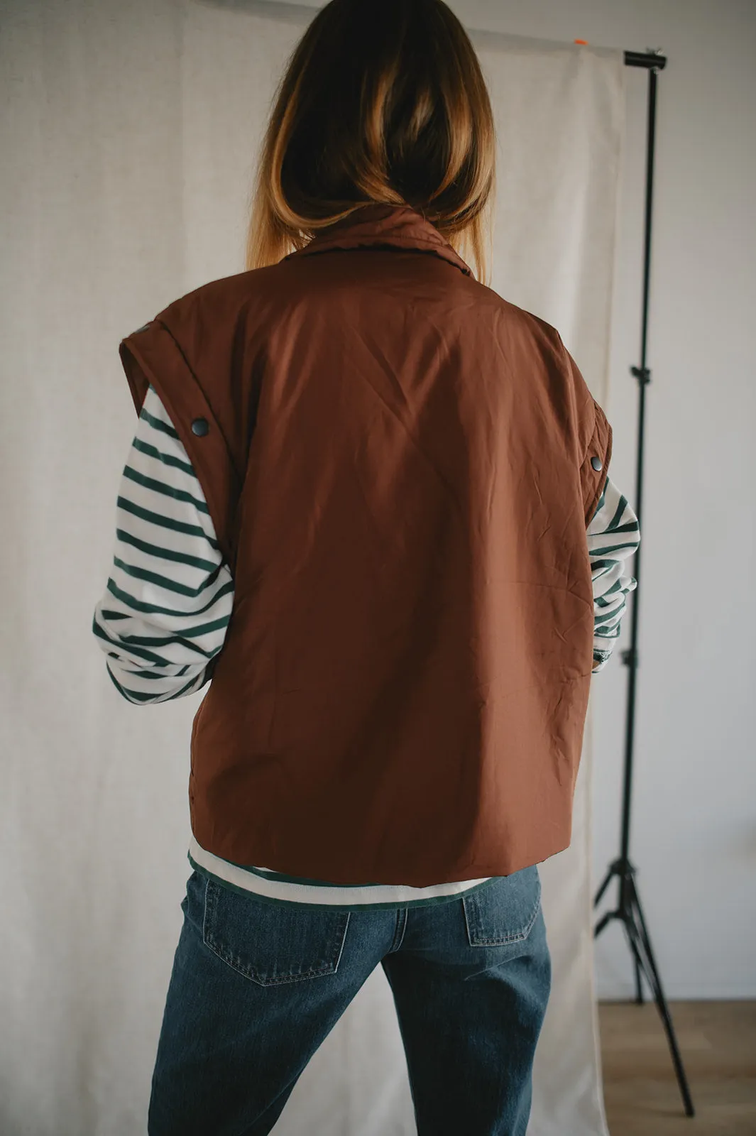 The Leyane Vest   Jacket by Saltwater Luxe - Java Brown