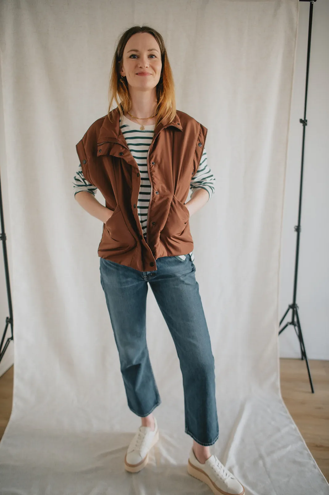 The Leyane Vest   Jacket by Saltwater Luxe - Java Brown